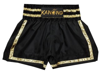 Kanong Muay Thai Shorts : KNS-140-Black-Gold